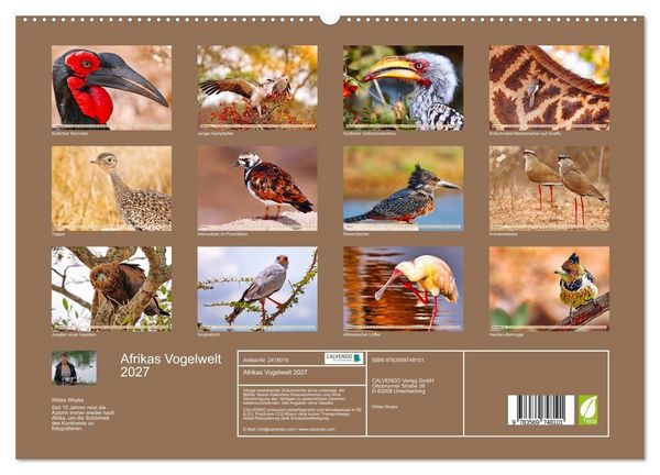 Produktbild: Afrikas Vogelwelt 2027 (hochwertiger Premium Wandkalender 2027 DIN A2 quer), Kunstdruck in Hochglanz