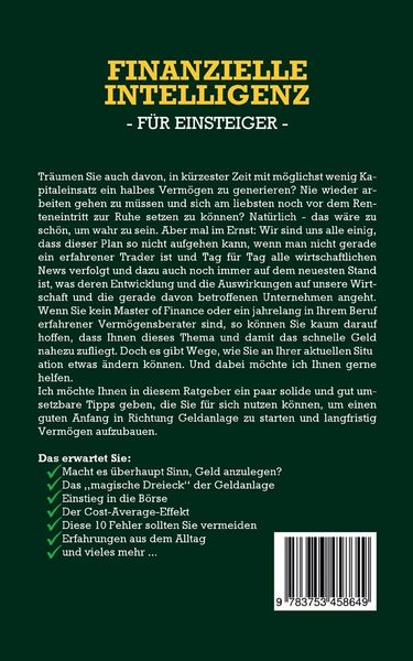 Produktbild: Finanzielle Intelligenz f&uuml;r Einsteiger: Wie Sie mit intelligenter Geldanlage Ihr Geld f&uuml;r sich arbeiten lassen und Schritt f&uuml;r Schritt den Weg zur finanziellen Freiheit gehen