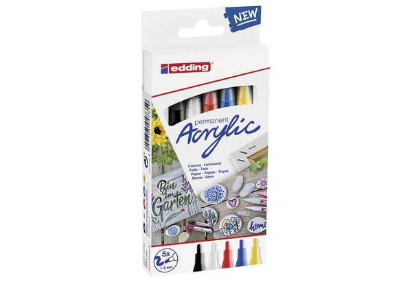 Produktbild: edding 5300 Acrylmarker fein 5er-Set basic