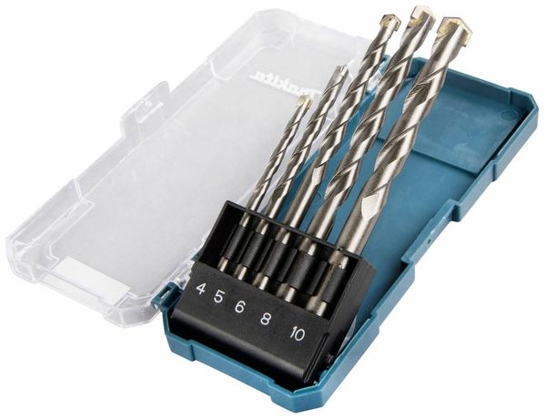 Produktbild: Makita D-72877 Stein-Spiralbohrer-Set 4 mm, 5 mm, 6 mm, 8 mm, 10 mm Zylinderschaft 1 St.