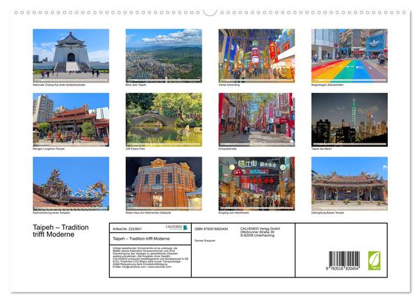 Produktbild: Taipeh &ndash; Tradition trifft Moderne (hochwertiger Premium Wandkalender 2027 DIN A2 quer), Kunstdruck in Hochglanz