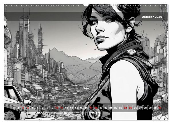 Produktbild: Yolanda's portraits, a graphic portfolio (Wall Calendar 2026 DIN A2 landscape), CALVENDO 12 Month Wall Calendar