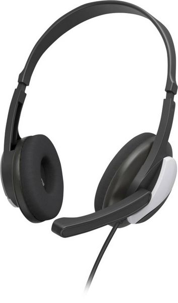Hama PC-Office-Headset 'HS-P100 V2'; Stereo, Schwarz On Ear Headset Schwarz, Silber -