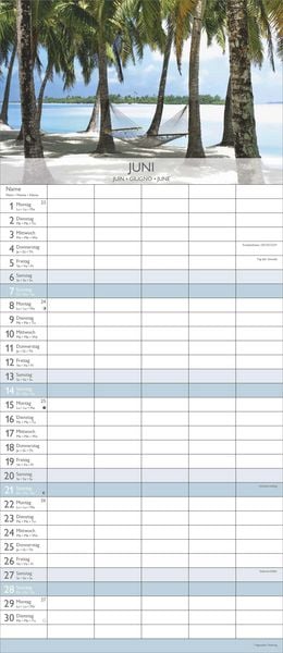 Produktbild: Traumziele 2026 Familienplaner - Familienkalender - Wandkalender - 19,5x45