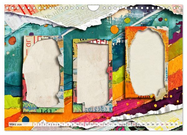Produktbild: Buntes Papier Design (Wandkalender 2026 DIN A4 quer), CALVENDO Monatskalender