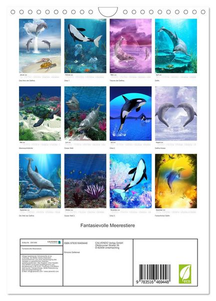 Produktbild: Fantasievolle Meerestiere (Wandkalender 2026 DIN A4 hoch), CALVENDO Monatskalender