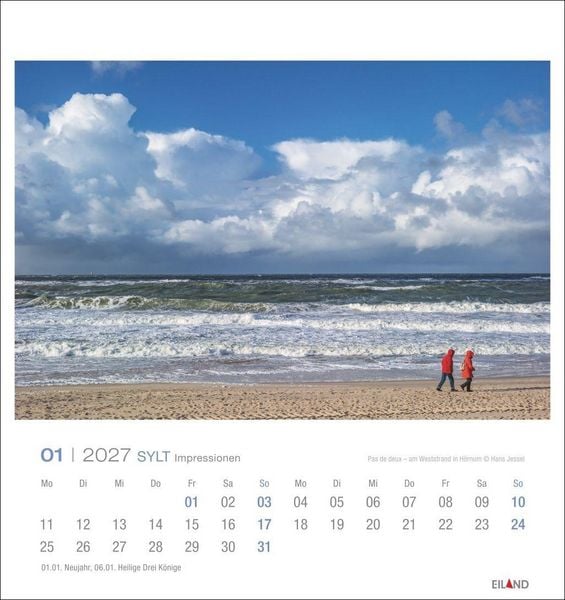 Produktbild: Sylt Impressionen Postkartenkalender 2027