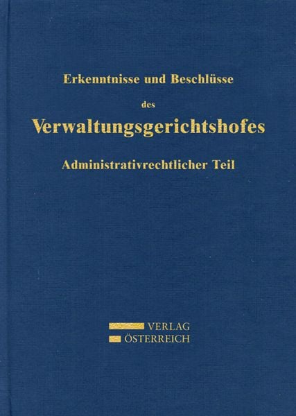 Produktbild: Erkenntnisse und Beschl&uuml;sse des Verwaltungsgsgerichtshofes