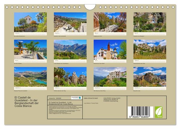 Produktbild: El Castell de Guadalest - In der Berglandschaft der Costa Blanca (Wandkalender 2026 DIN A4 quer), CALVENDO Monatskalender