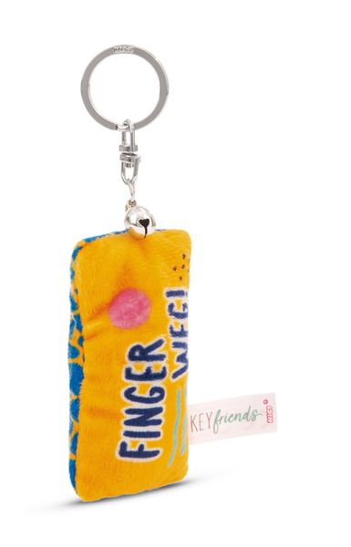 Produktbild: Schl&uuml;sselanh&auml;nger Mini Pl&uuml;schkissen Finger weg! m. Gl&ouml;ckchen