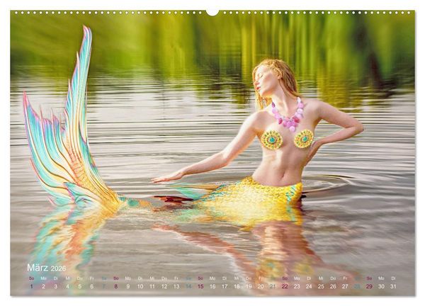 Produktbild: Meerjungfrauen - sagenumwobene Kreaturen (hochwertiger Premium Wandkalender 2026 DIN A2 quer), Kunstdruck in Hochglanz