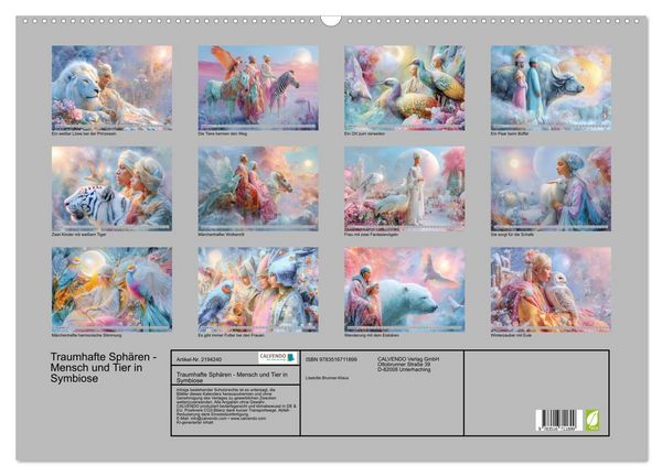 Produktbild: Traumhafte Sph&auml;ren - Mensch und Tier in Symbiose (Wandkalender 2026 DIN A2 quer), CALVENDO Monatskalender