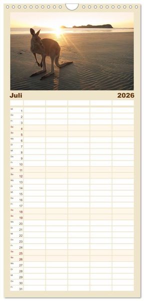 Produktbild: Familienplaner 2026 - Australien - Der vielseitige Osten mit 5 Spalten (Wandkalender, 21 x 45 cm) CALVENDO