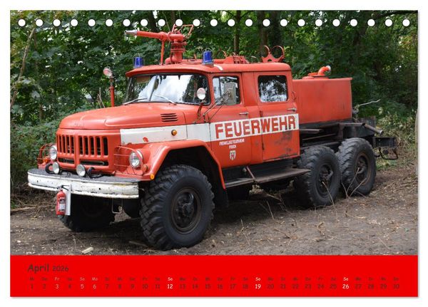 Produktbild: DDR Feuerwehr Klassiker (Tischkalender 2026 DIN A5 quer), CALVENDO Monatskalender