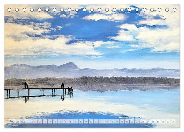 Produktbild: Winterzauberwelt - Gemalte Winterlandschaften (Tischkalender 2026 DIN A5 quer), CALVENDO Monatskalender