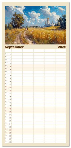 Produktbild: Familienplaner 2026 - Reise mit der ostslawischen Seele mit 5 Spalten (Wandkalender, 21 x 45 cm) CALVENDO