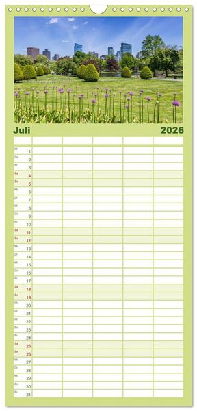 Produktbild: Familienplaner 2026 - Stadtansichten aus Boston mit 5 Spalten (Wandkalender, 21 x 45 cm) CALVENDO