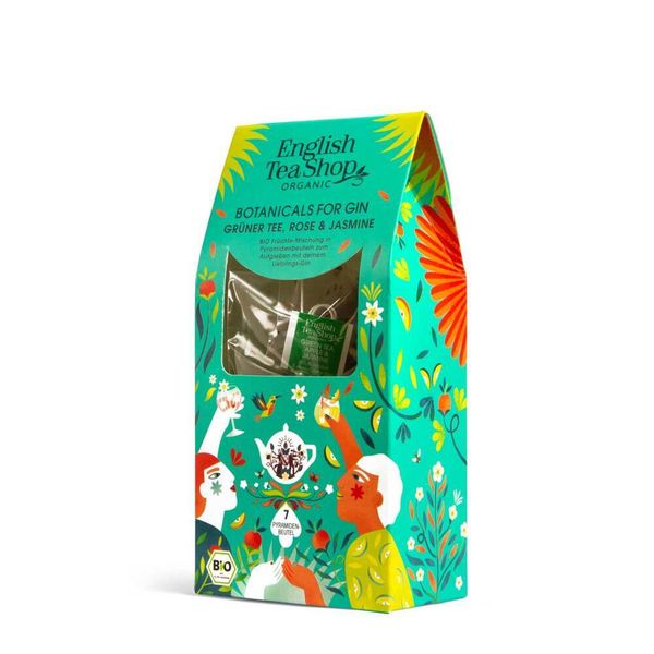 Produktbild: Botanicals for Gin "Gr&uuml;ner Tee, Rose & Jasmin", BIO, 7 Pyramiden-Beutel