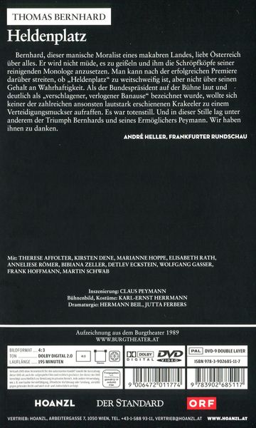 Produktbild: Heldenplatz (Thomas Bernhard) - Edition Burgtheater