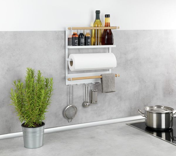 Küchenregal Magna Weiß, Magnetisches online ohne Befestigung zur Regal Bohren bestellen