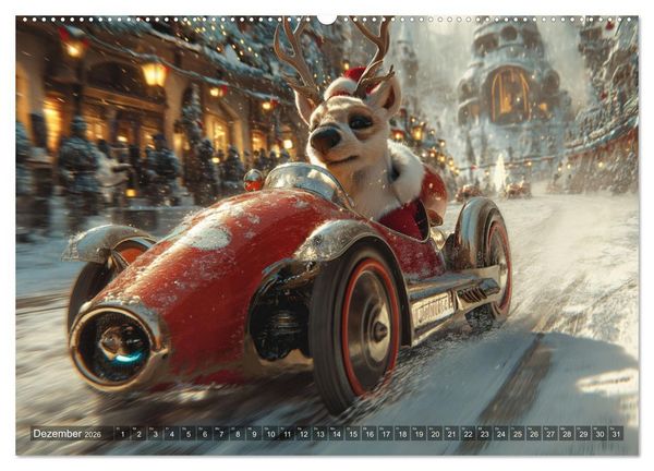 Produktbild: Tierische Rennfahrer - Mit Tieren im Oldtimer durch das Jahr (hochwertiger Premium Wandkalender 2026 DIN A2 quer), Kunstdruck in Hochglanz