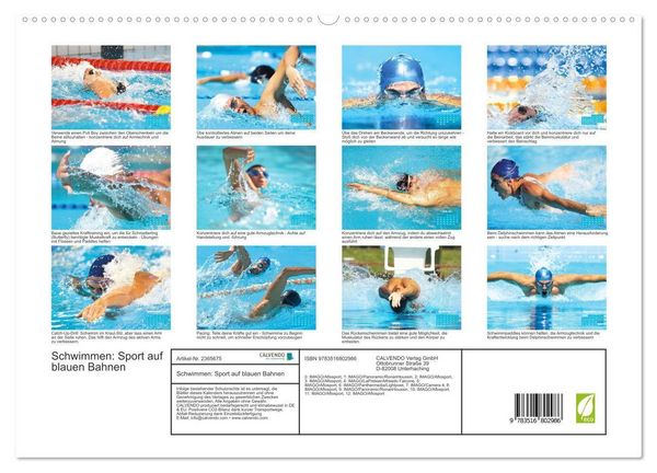 Produktbild: Schwimmen: Sport auf blauen Bahnen (hochwertiger Premium Wandkalender 2027 DIN A2 quer), Kunstdruck in Hochglanz