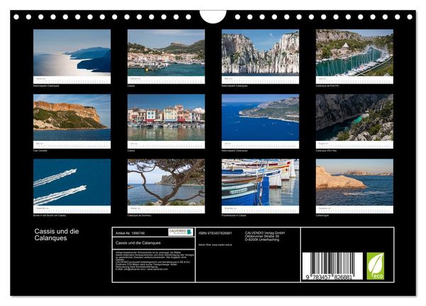 Produktbild: Cassis und die Calanques (Wandkalender 2026 DIN A4 quer), CALVENDO Monatskalender