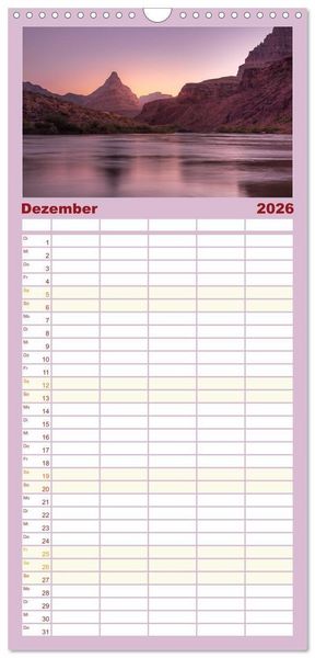 Produktbild: Familienplaner 2026 - Colorado River Rafting im Grand Canyon mit 5 Spalten (Wandkalender, 21 x 45 cm) CALVENDO