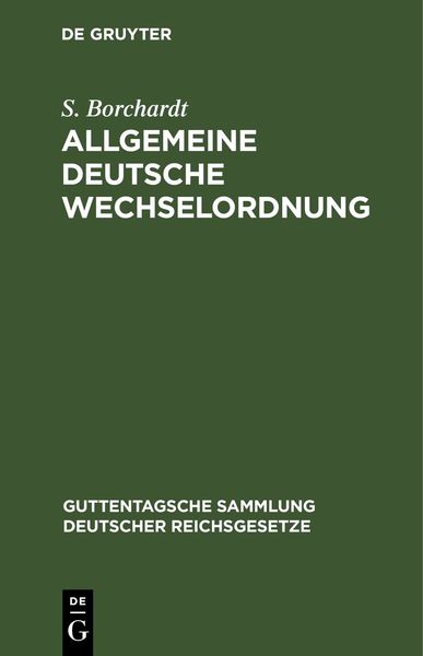 Produktbild: Allgemeine Deutsche Wechselordnung
