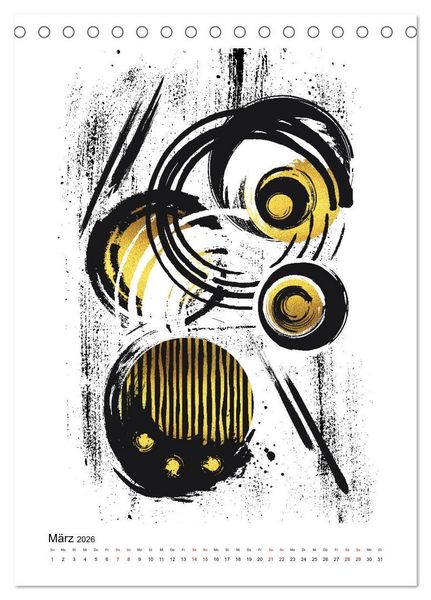 Produktbild: GRAFISCHE KUNST (Tischkalender 2026 DIN A5 hoch), CALVENDO Monatskalender