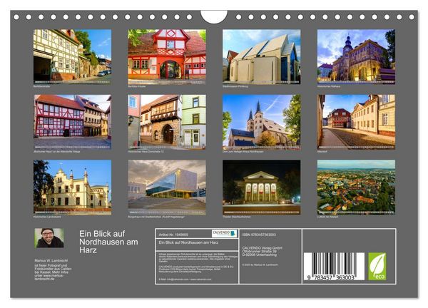 Produktbild: Ein Blick auf Nordhausen am Harz (Wandkalender 2026 DIN A4 quer), CALVENDO Monatskalender