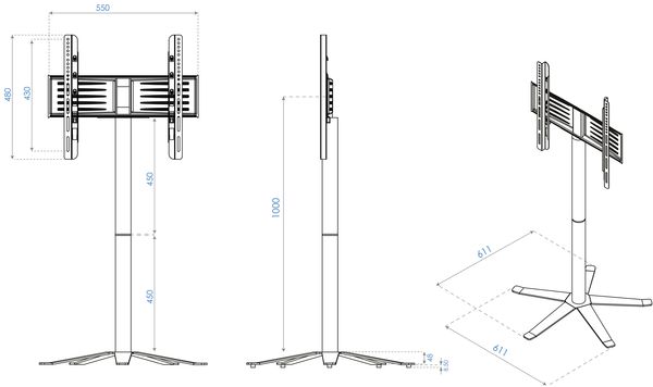 Produktbild: Design Premium TV Standfu&szlig; Rack Fernseh Xila ZW