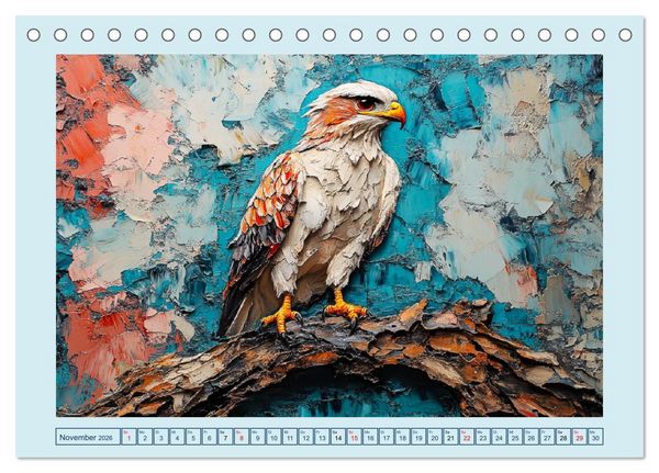 Produktbild: Greifv&ouml;gel. Majest&auml;tische Luftakrobaten in &Ouml;loptik (Tischkalender 2026 DIN A5 quer), CALVENDO Monatskalender