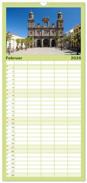 Produktbild: Familienplaner 2026 - Gran Canaria mit 5 Spalten (Wandkalender, 21 x 45 cm) CALVENDO