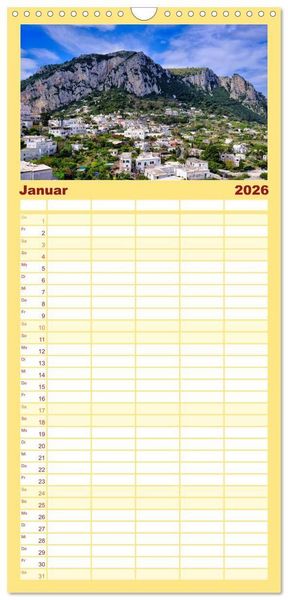 Produktbild: Familienplaner 2026 - Faszinierendes Capri mit 5 Spalten (Wandkalender, 21 x 45 cm) CALVENDO