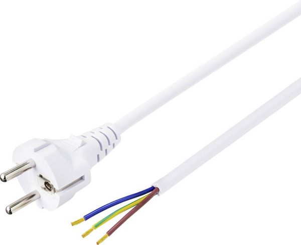 Produktbild: Sygonix SY-5043502 Strom Anschlusskabel Wei&szlig; 1.50m