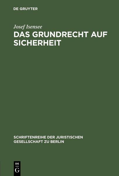 Produktbild: Das Grundrecht auf Sicherheit