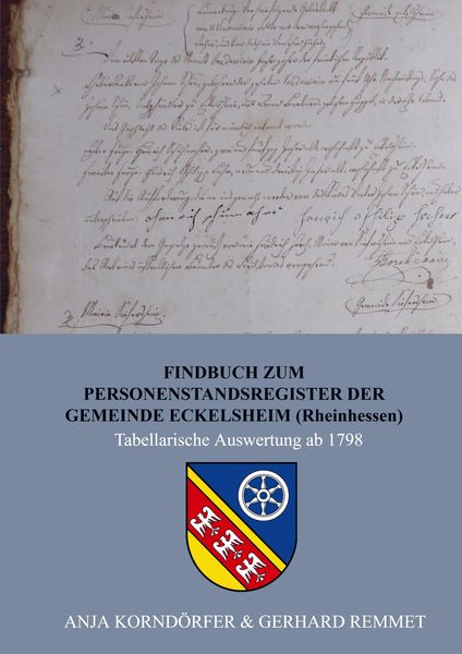 Produktbild: Findbuch zum Personenstandsregister der Gemeinde Eckelsheim / Rheinhessen