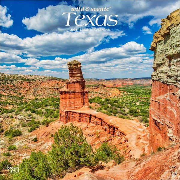 Produktbild: Texas Wild & Scenic 2026 12 X 24 Inch (Hanging) Monthly Square Wall Calendar Plastic-Free