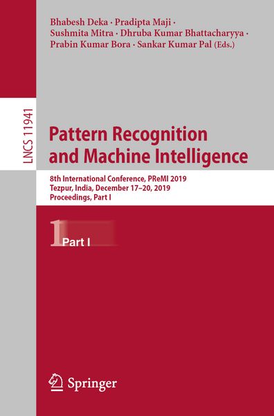 Produktbild: Pattern Recognition and Machine Intelligence