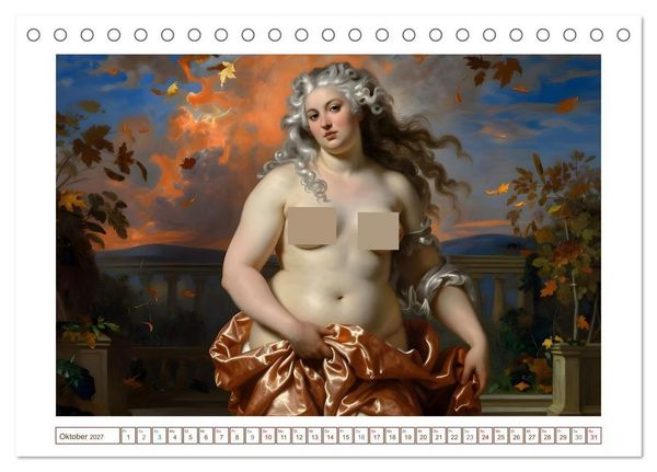 Produktbild: Sch&ouml;nheit ohne Schleier - Barock (Tischkalender 2027 DIN A5 quer), CALVENDO Monatskalender