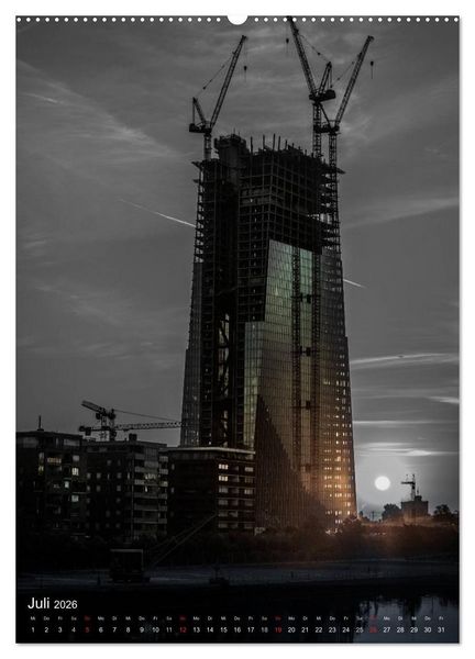 Produktbild: Frankfurt monochrom (hochwertiger Premium Wandkalender 2026 DIN A2 hoch), Kunstdruck in Hochglanz