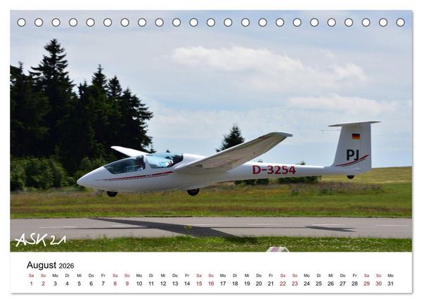 Produktbild: Flugzeuge auf der Wasserkuppe 2026 (Tischkalender 2026 DIN A5 quer), CALVENDO Monatskalender