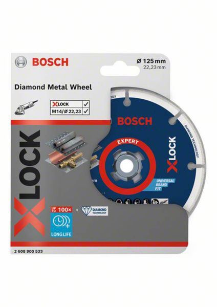 Produktbild: Bosch Accessories 2608900533 X-LOCK Diamanttrennscheibe Durchmesser 125 cm Bohrungs-&Oslash; 22.23 mm Metall 1 St.