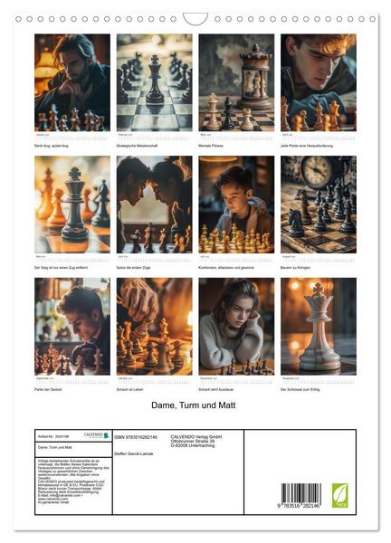 Produktbild: Dame, Turm und Matt (Wandkalender 2026 DIN A3 hoch), CALVENDO Monatskalender