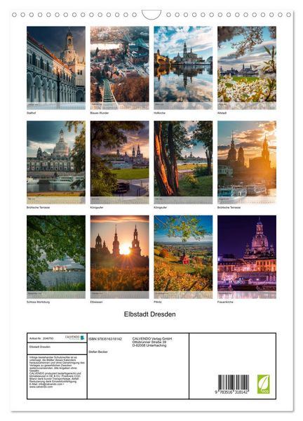 Produktbild: Elbstadt Dresden (Wandkalender 2026 DIN A3 hoch), CALVENDO Monatskalender