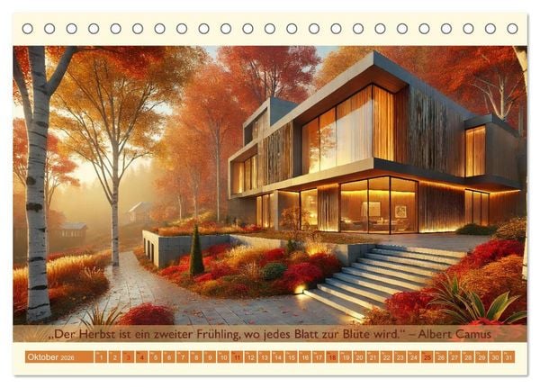 Produktbild: Architektur und Natur im Rhythmus der Jahreszeiten (Tischkalender 2026 DIN A5 quer), CALVENDO Monatskalender