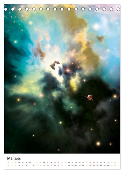 Produktbild: Galaxien und Nebulare (Tischkalender 2026 DIN A5 hoch), CALVENDO Monatskalender