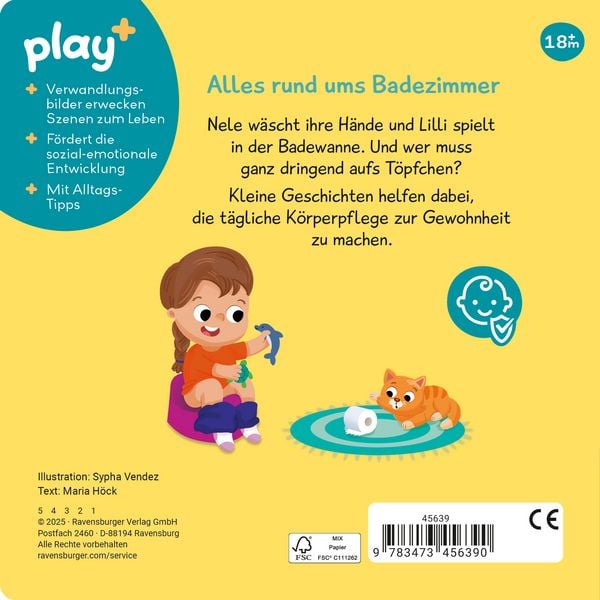 Produktbild: Play+ Mein erstes Schiebebuch Baden, waschen, Zähne putzen - ab 18 Monate
