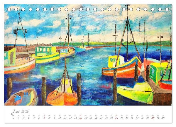 Produktbild: R&uuml;gen in Farbe - Mit Pinsel und Farbe auf der Lieblingsinsel (Tischkalender 2026 DIN A5 quer), CALVENDO Monatskalender